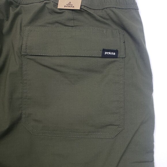PrAna Double Peak E-Waist Shorts Men's XXL 8" Inseam Cargo Green Ripstop UPF 50+ - Picture 15 of 16